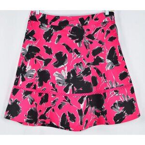 Isaac Mizrahi IM NYC Floral Skirt Crochet Trim Pink/Black/Gray Barbie  Sz 14